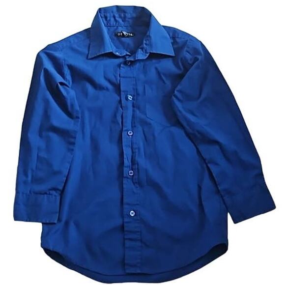 George Boys Long Sleeve Button-Down Shirt - Size Medium (8), Royal Blue - Picture 1 of 4